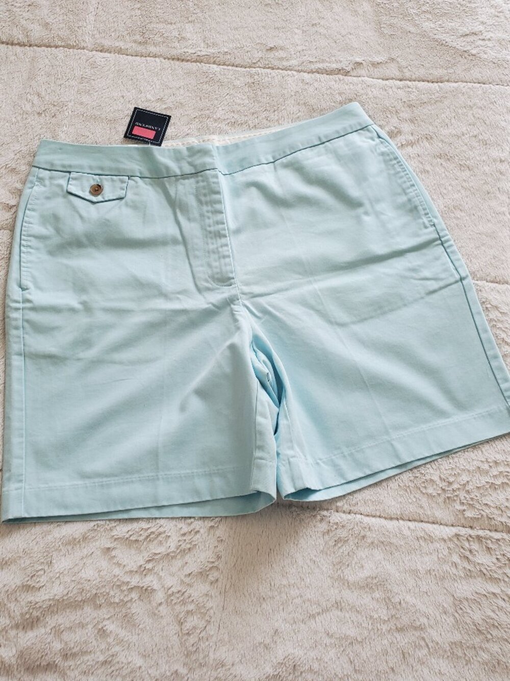 NWT Lands' End 7" Flat Front Chino Shorts